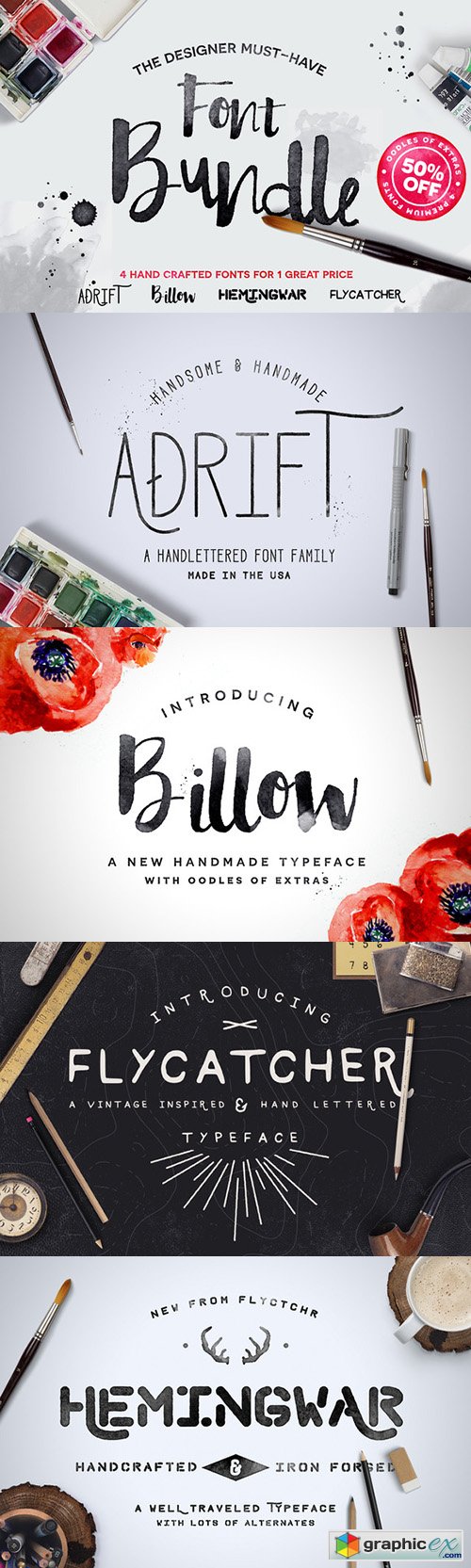 Hand Crafted Font Bundle