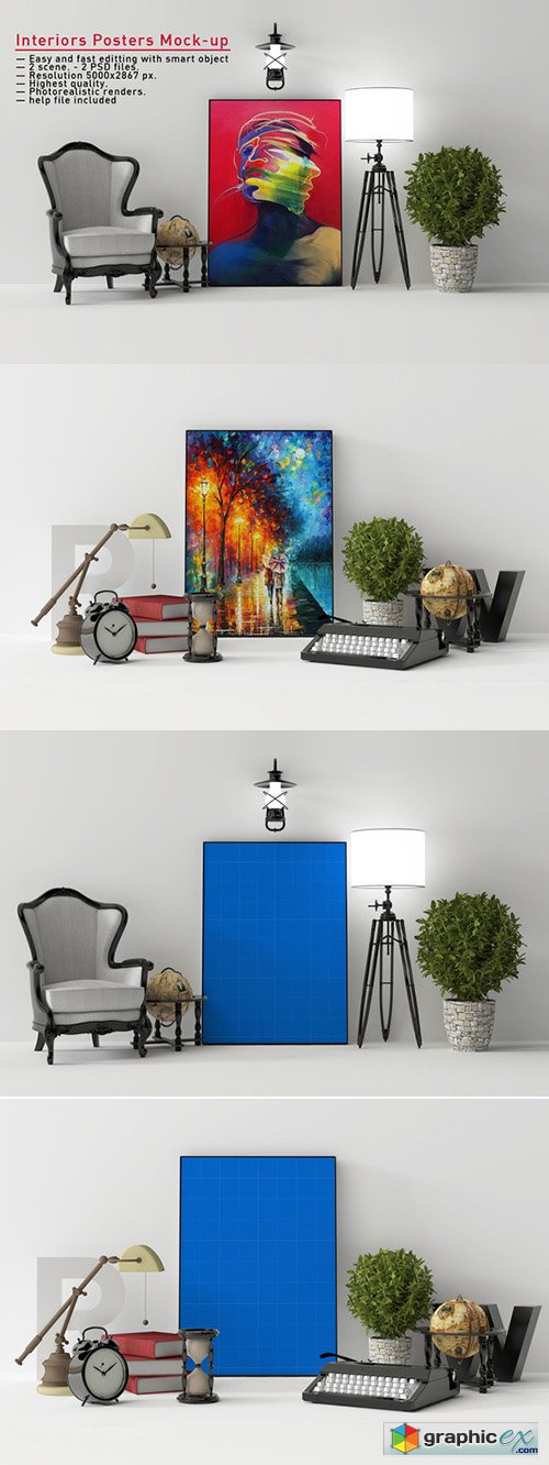 Interiors Posters Mock-up