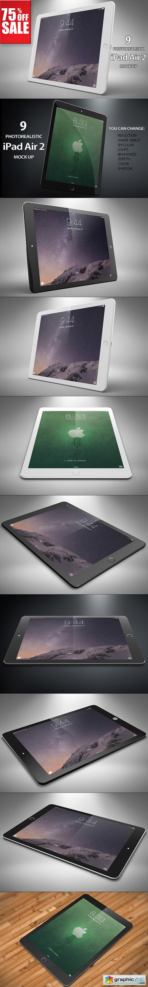 Bundle Apple iPad Air 2 Mock Up Vol2