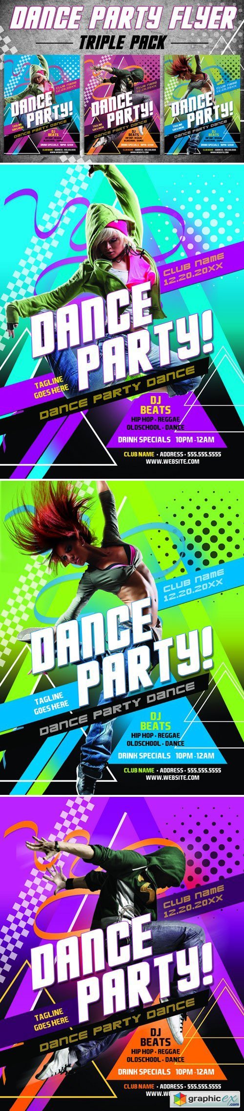 3 Dance Party Flyer