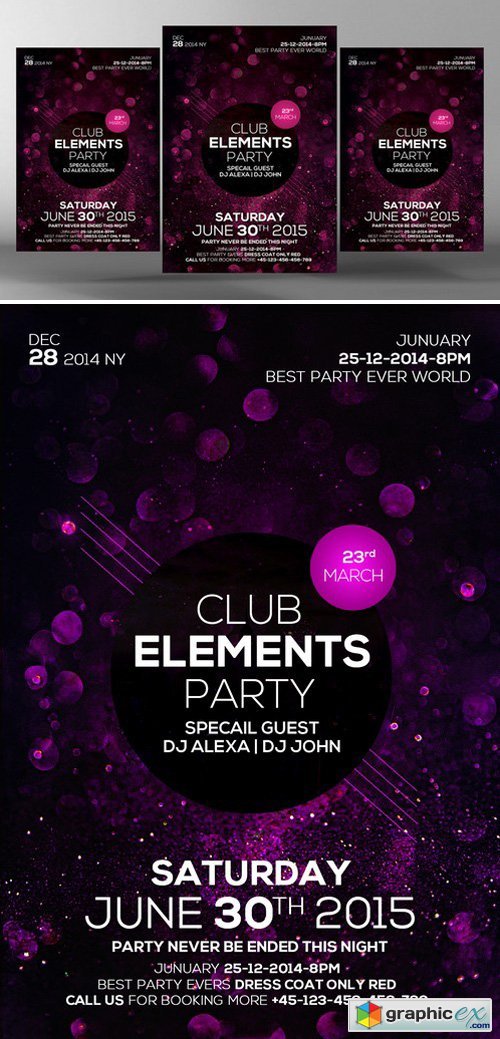 Club Elements Party Flyer Template