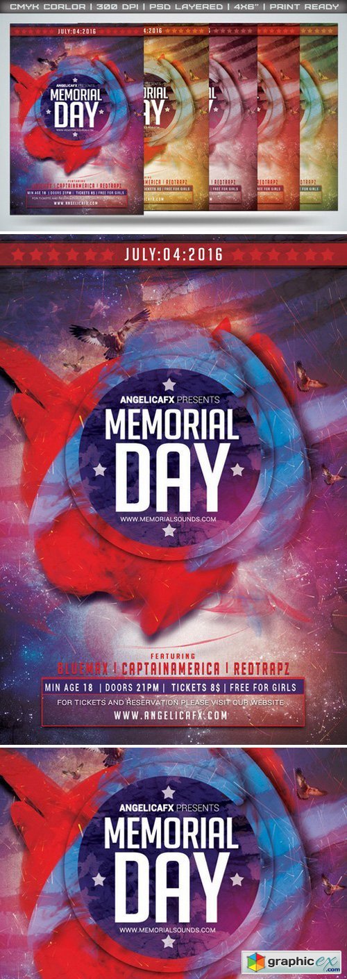Memorial Day Flyer Template 277096