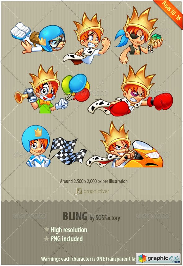 Bling Series 10-16: mascot design