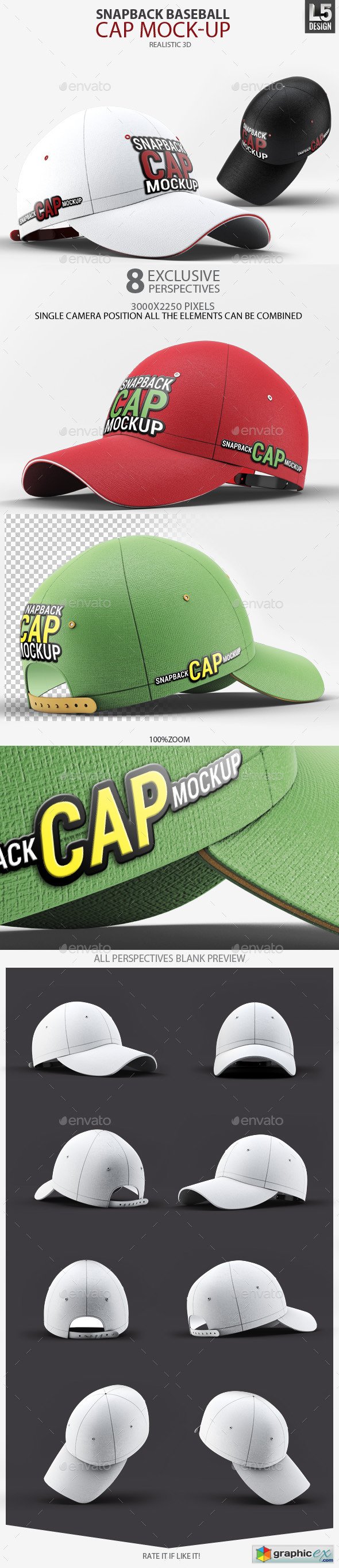 Snapback Baseball Cap Mock-Up