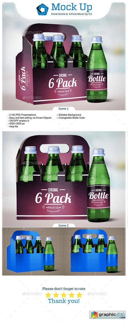 Drink Bottle & 6 Pack Mock Up V.2