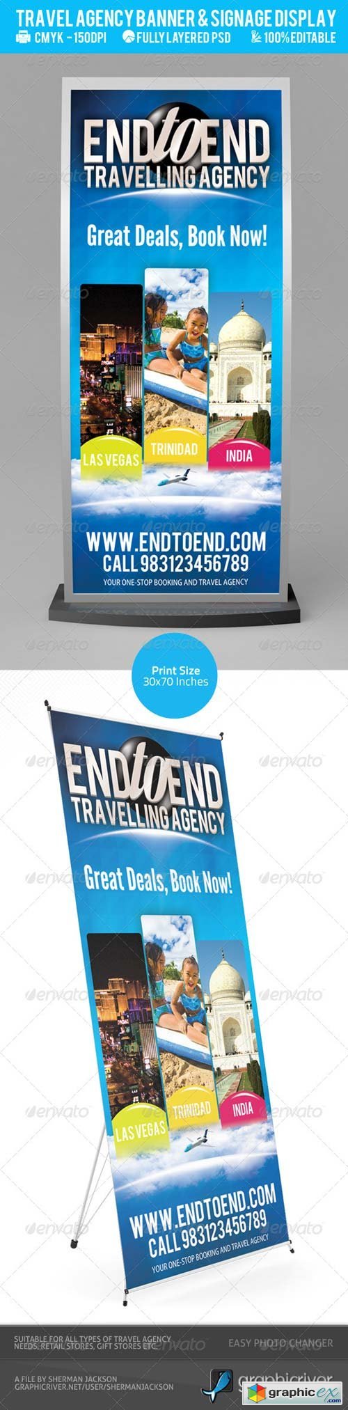 Travel Agency Banner & Signage Display PSD