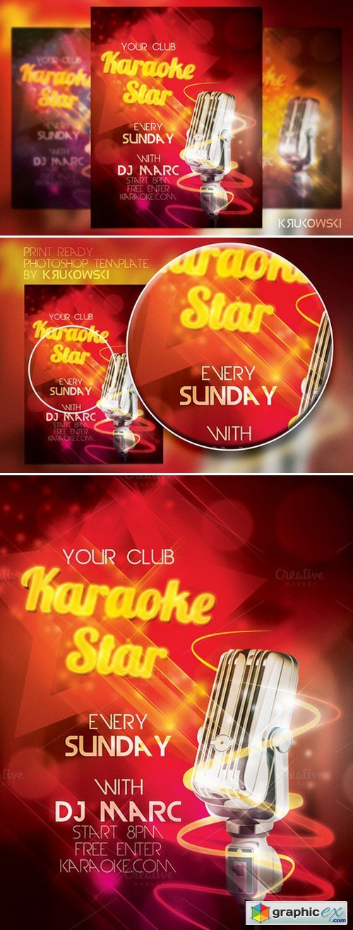 CreativeMarket - Karaoke Star Flyer 126793