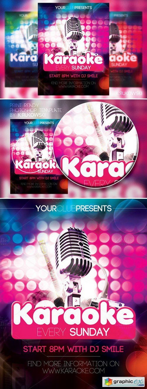 Karaoke in Club Flyer
