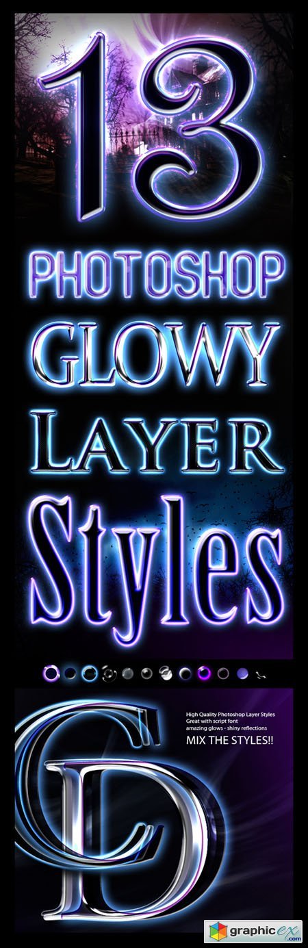 Glowy Styles (ASL) for Photoshop