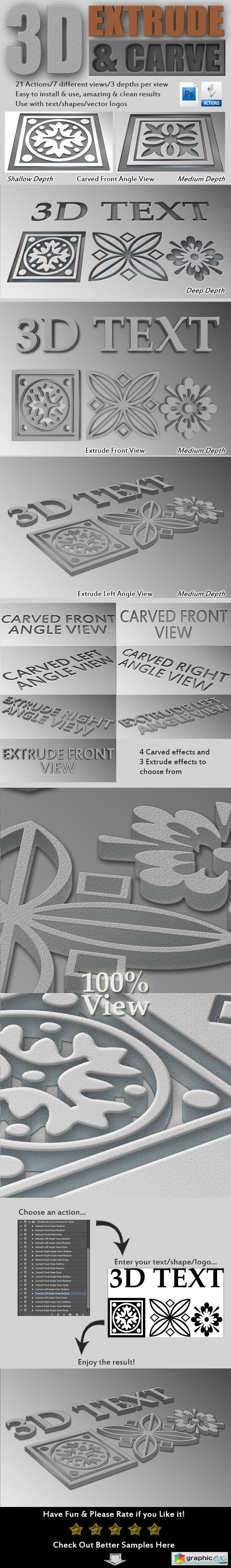 3D Extrude-Carve Actions