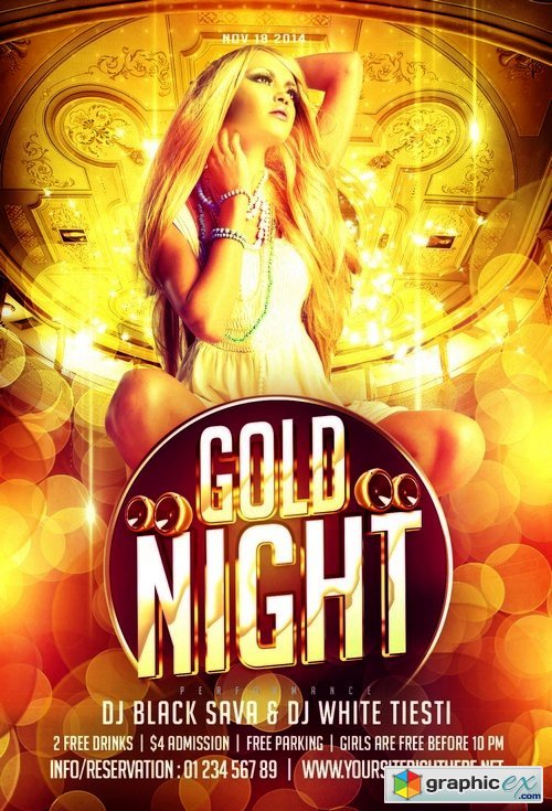 Gold Night Party Flyer