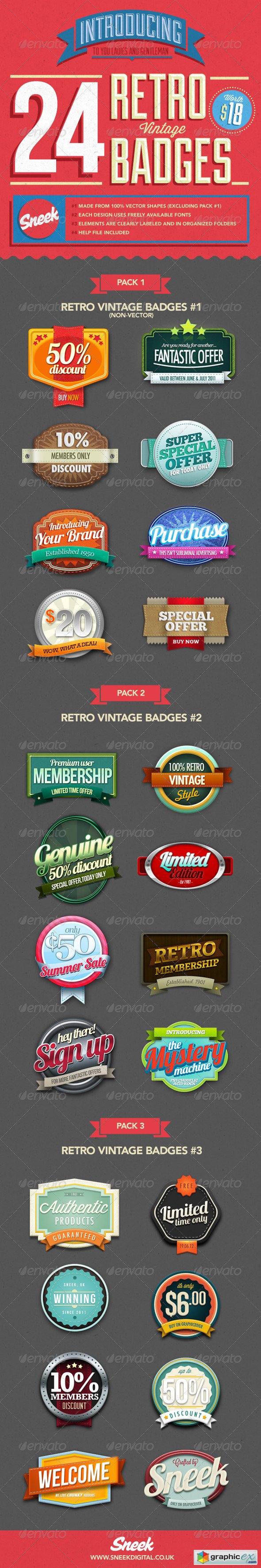 Retro Vintage Badges Bundle