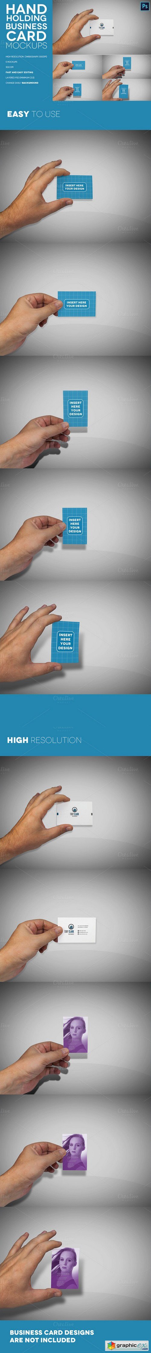 Hand Holding Business Card Mockups