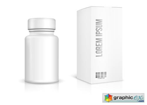 Medicine Bottle on White Background