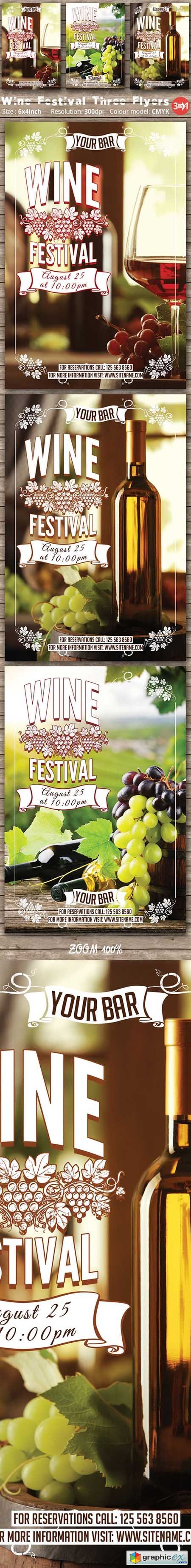 Wine Festival Three Flyers
