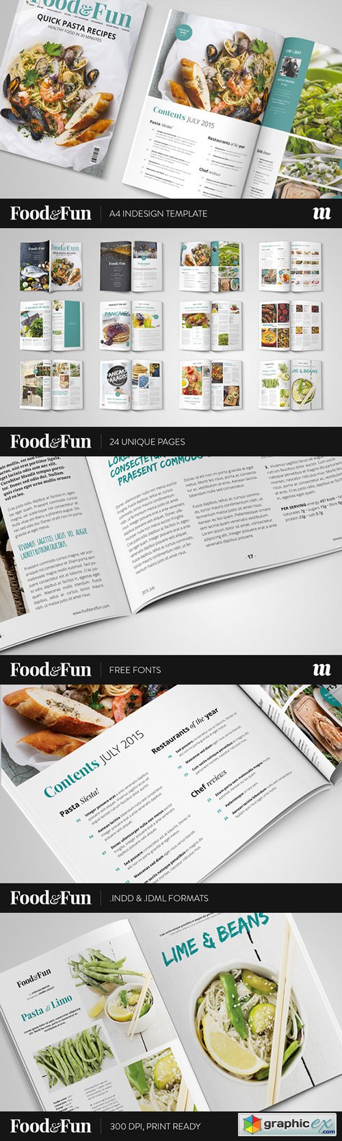 Food&Fun Magazine InDesign Template