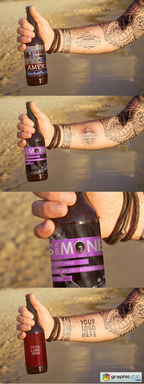 Beer Bottle Tattoo Mockup