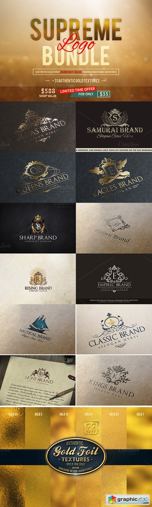 Supreme Logo Bundle + Gold Textures