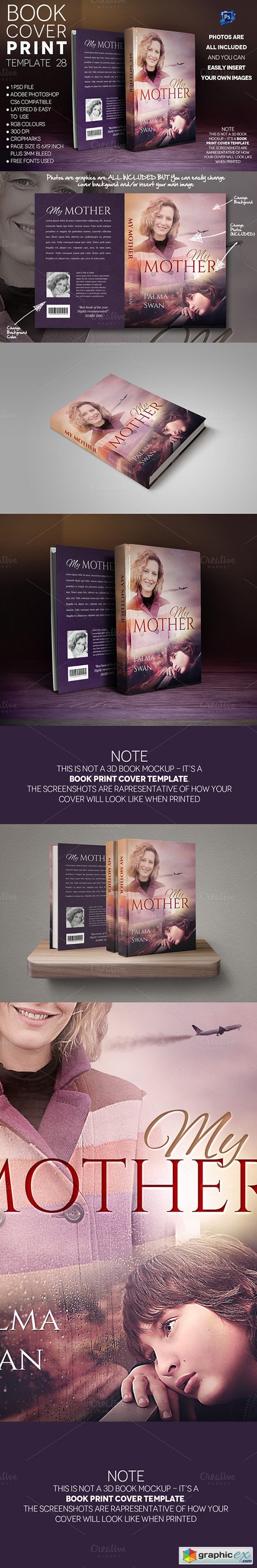 Book Cover PRINT Template 28