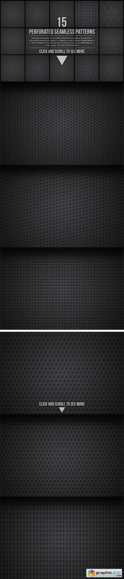 15 Seamless Perforated Patterns