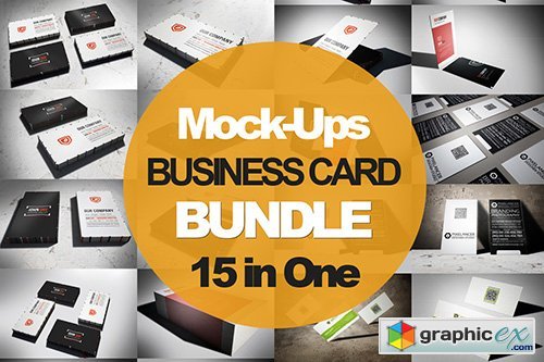 15 in 1 Business Card Mock-Ups