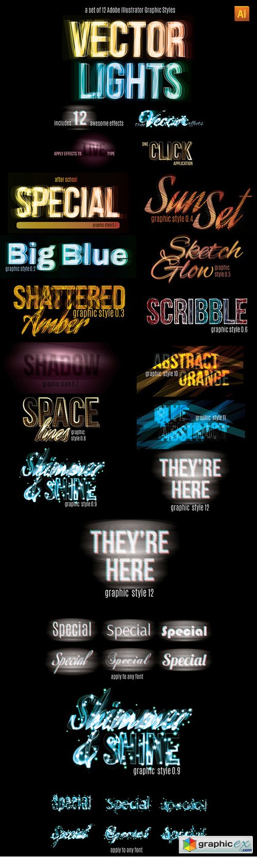Vector Light Effect Graphic Styles