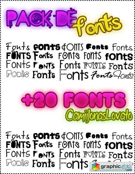 Pack de Fonts - 19 Different Fonts