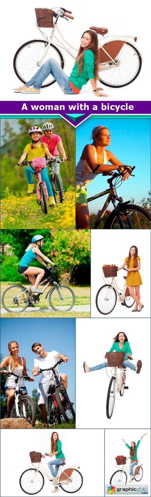 A woman with a bicycle 9x JPEG