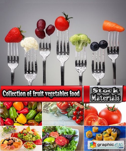 Collection of fruit vegetables food vegetarian meal 25 HQ Jpeg