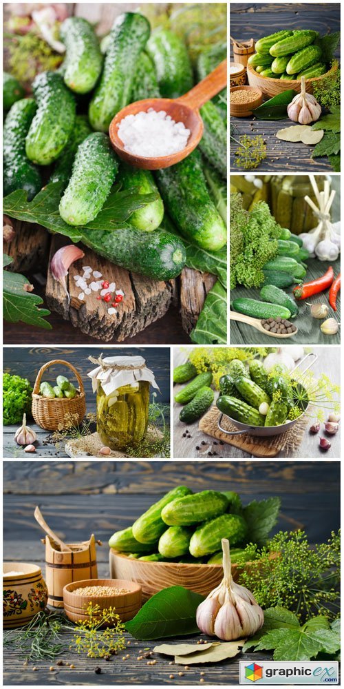 Marinated cucumbers, vegetables, pickles - Stock photo
