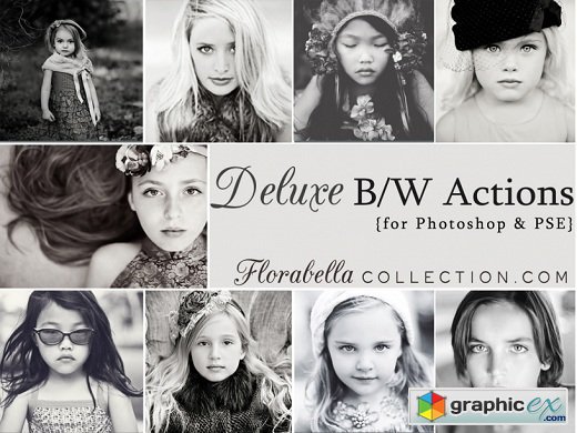 Florabella Collection - Deluxe B/W Photoshop Actions