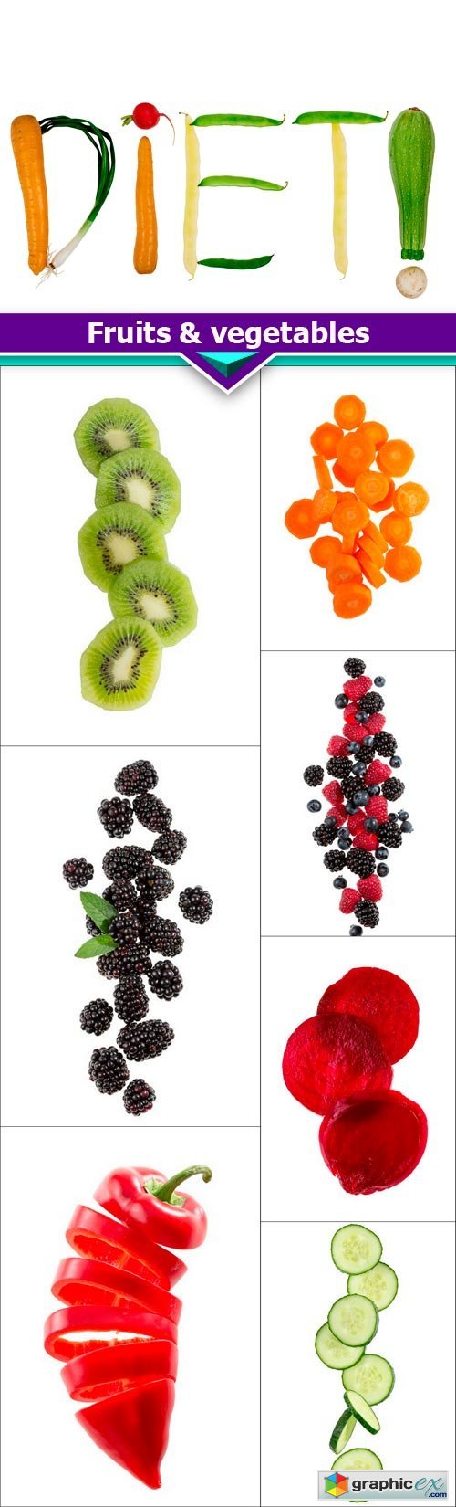 Fruits & vegetables 8X JPEG