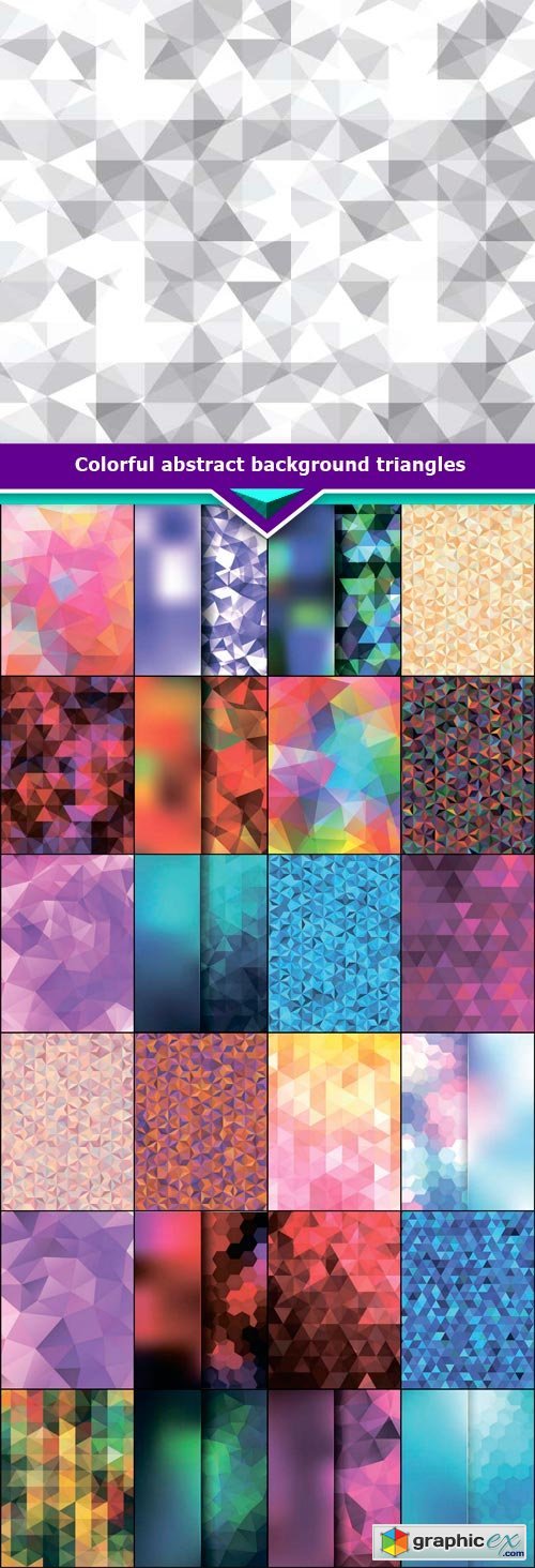 Colorful abstract background triangles 25x EPS