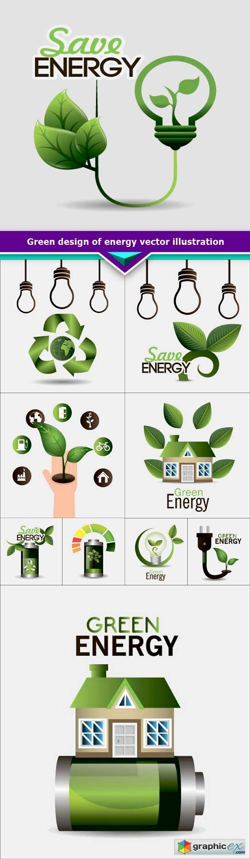 Green design of energy vector illustration 10x EPS