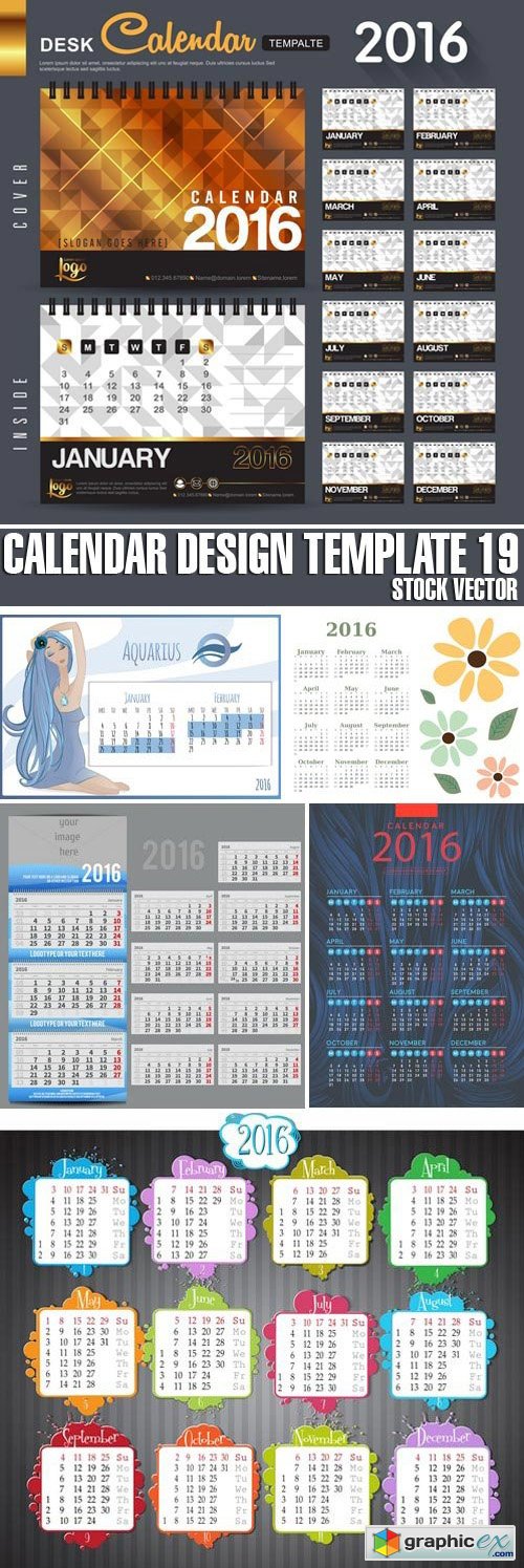Stock Vectors - Calendar Design Template 19
