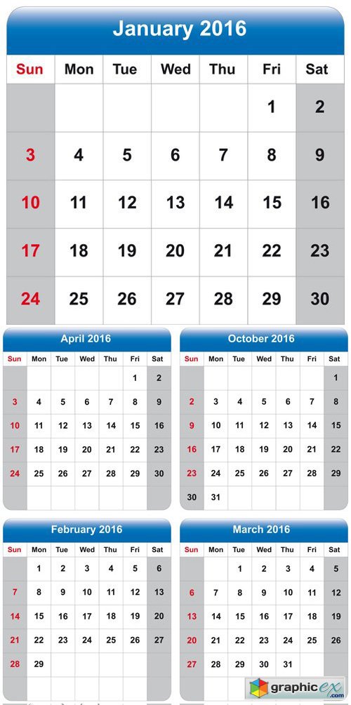 Stock Vectors - Calendar Design Template 15
