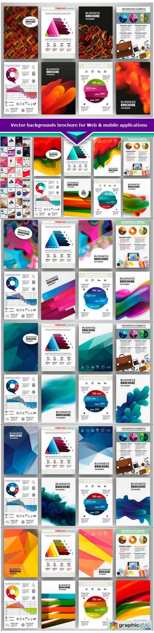 Vector backgrounds brochure for Web & mobile applications 10x EPS