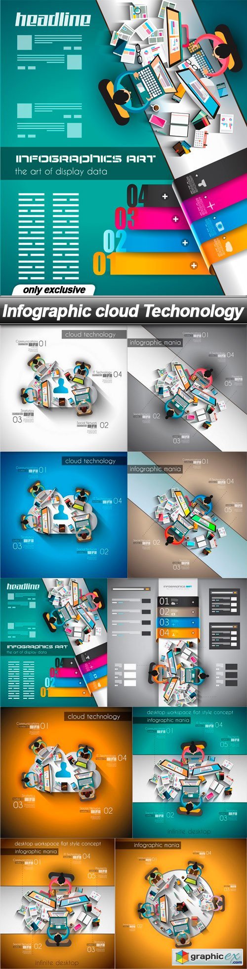 Infographic cloud Techonology - 10 EPS