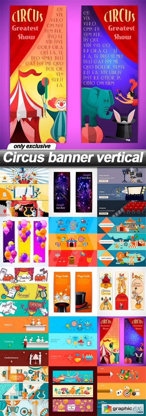 Circus banner vertical - 15 EPS