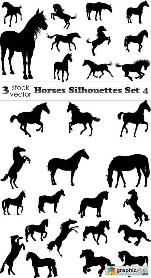 Vectors - Horses Silhouettes Set 4