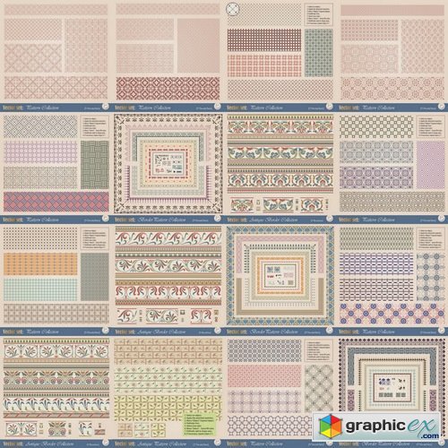Patterns and frames for page decoration - 25 Eps