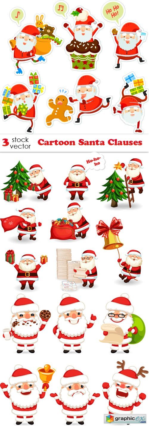 Vectors - Cartoon Santa Clauses