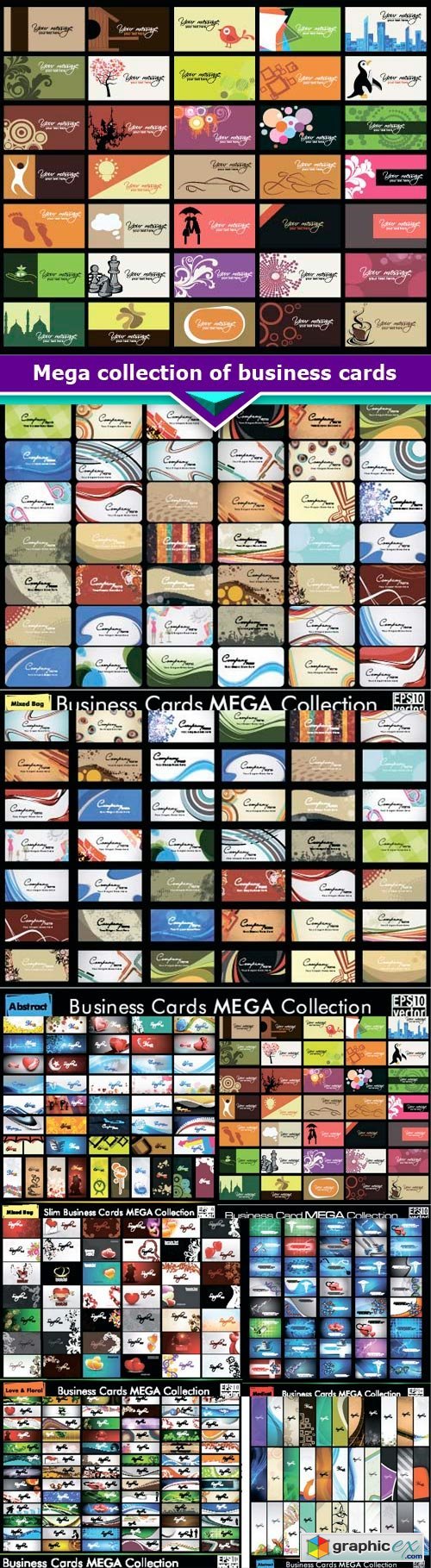 Mega collection of business cards 8x EPS