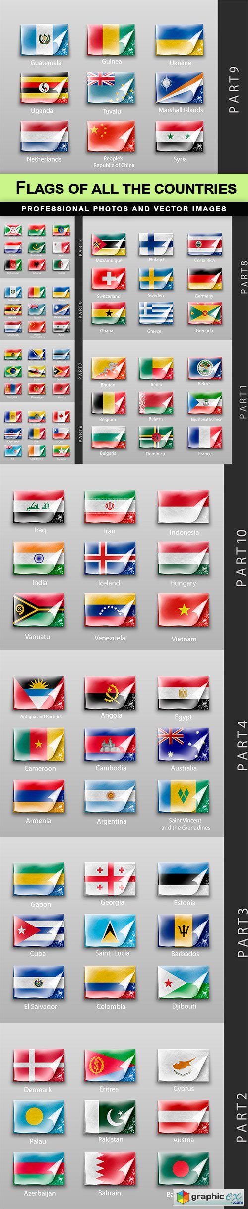 Flags of all the countries - 10 EPS