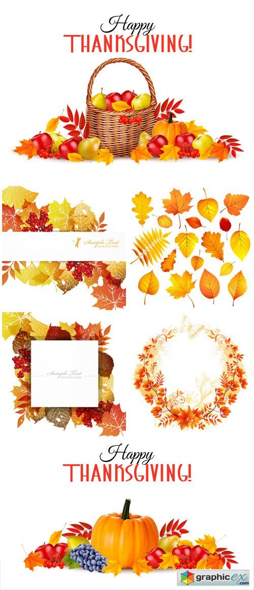 Happy thanksgiving background, autumn backgrounds vector