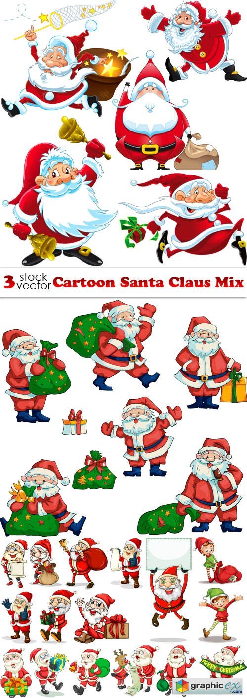 Vectors - Cartoon Santa Claus Mix