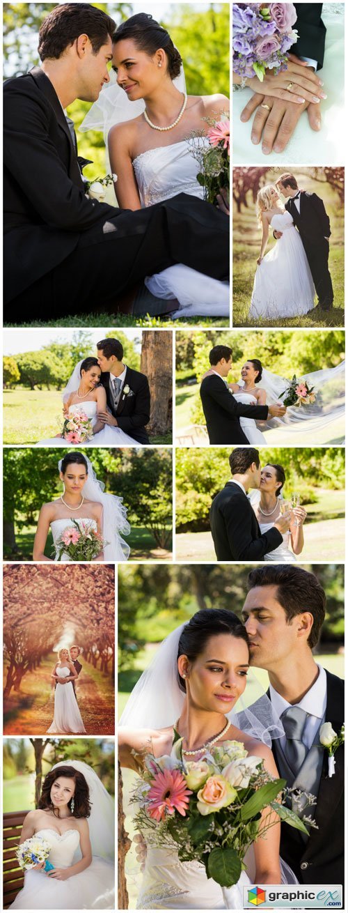 Bride and groom, wedding, marriage - Stock photo