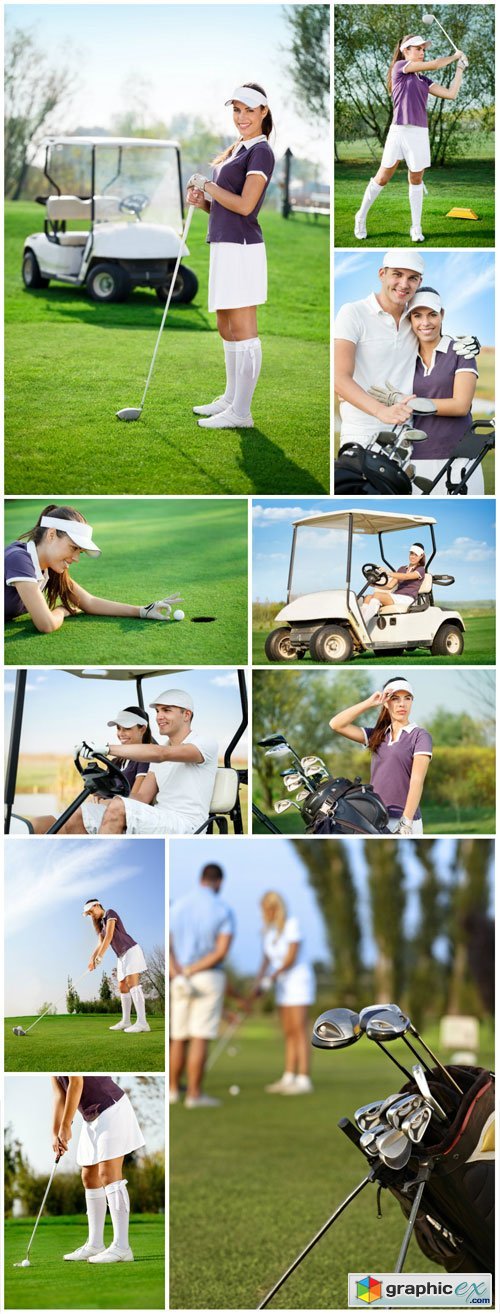 Golf, men and women - Stock photo