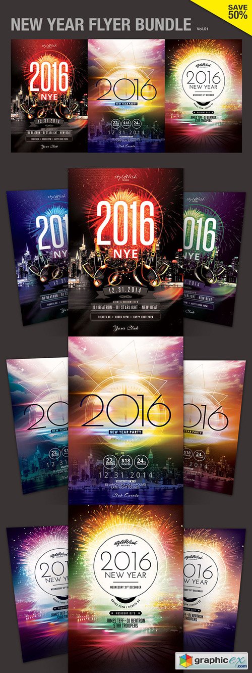 New Year Flyer Bundle 137406