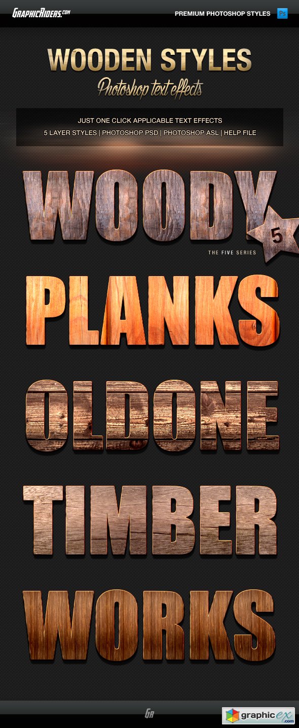 Various Text Effects Vol.3 - Wooden Styles